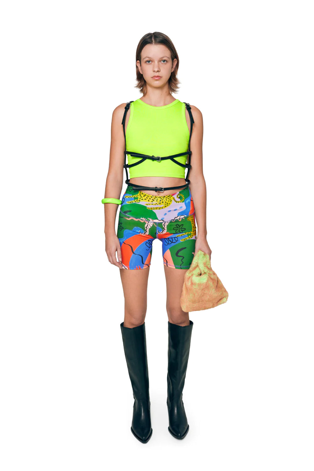 leggings corto en material reciclado sostenible multicolor