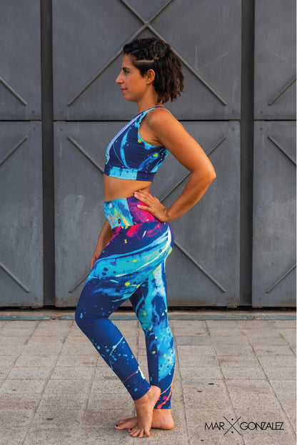 leggins azul espacial para deporte