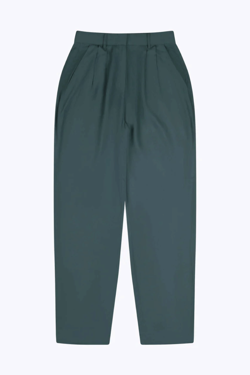 pantalone s plisados color verde botella