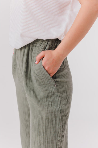 pantalón largo algodón reciclado bolsillo lateral