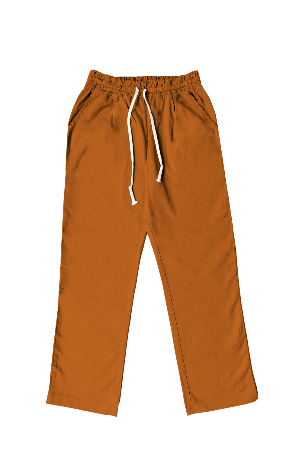 pantalón unisex hecho en España  con pierna recta y corte regular en color naranja oxido
