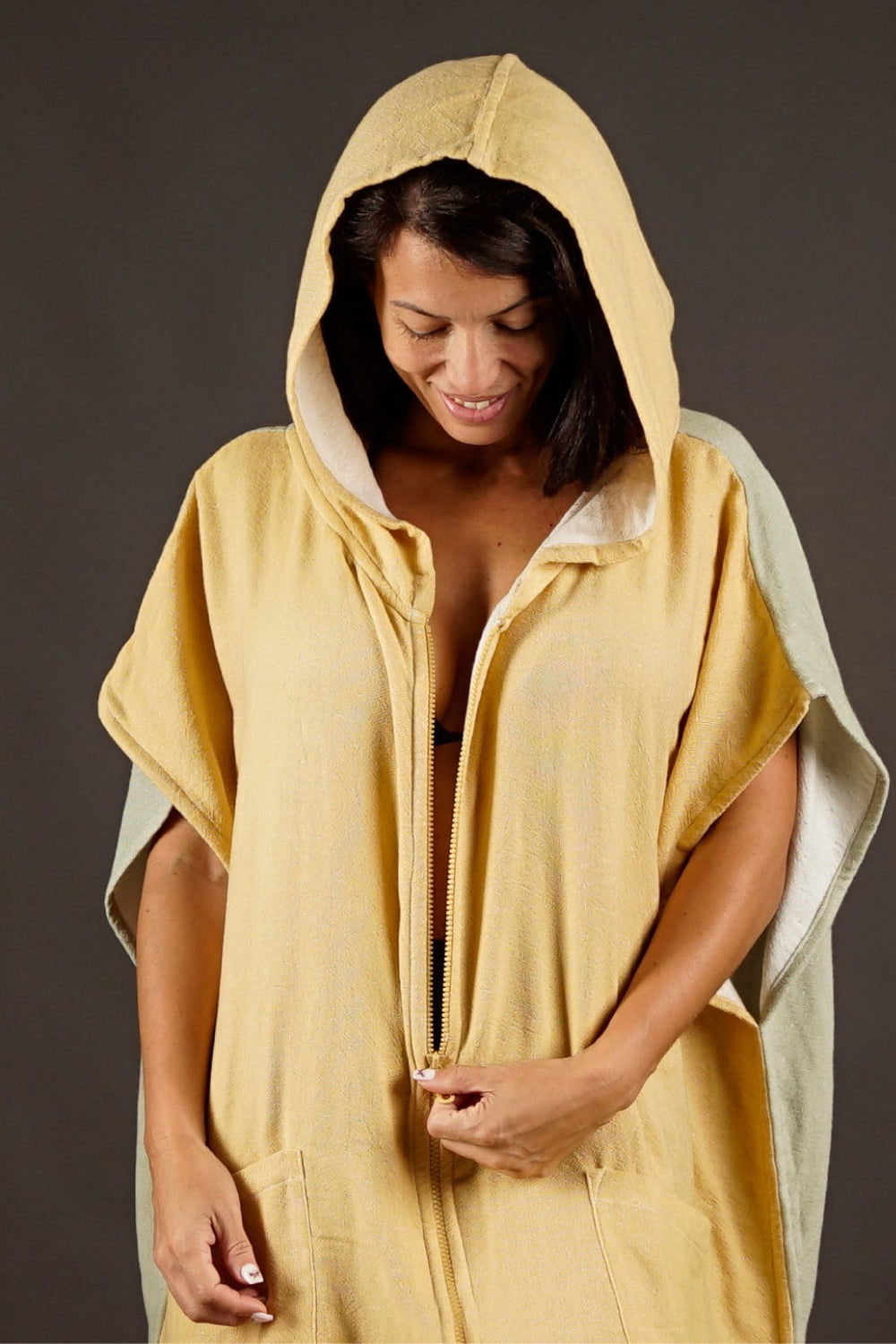 Poncho Zipper Volcano Mustard