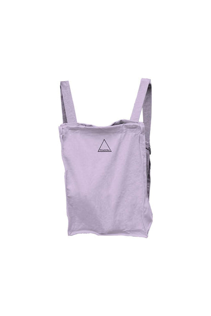 mochila lila en algodón orgánico reciclado